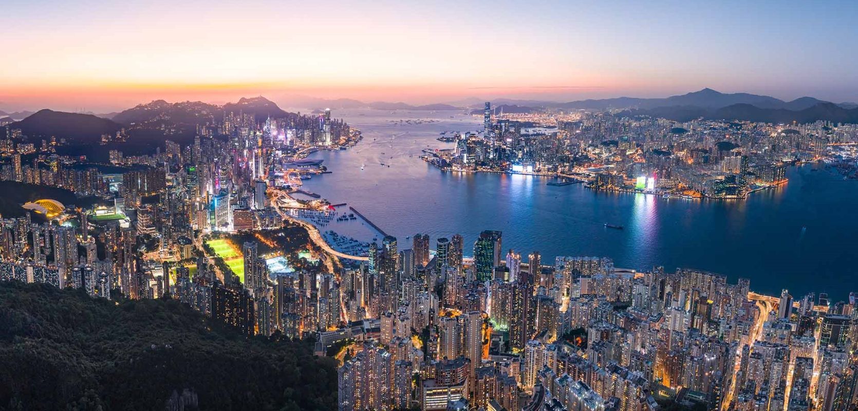 Hong Kong skyline representing live global market impact